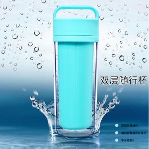運(yùn)動水杯 便攜防漏隨手杯 學(xué)生杯子 情侶創(chuàng)意水杯子 雙層塑料杯子 300ml